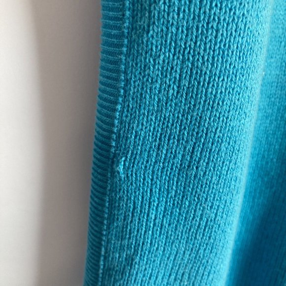 Vintage Tia Desiigns Sweater Cardigan Embroidered Beach XL Turquoise NWT - Picture 3 of 9